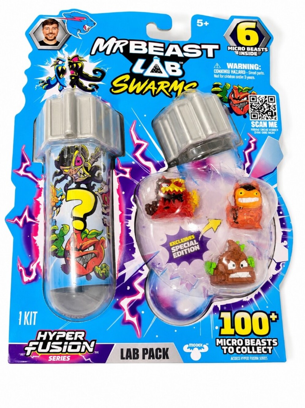 Swarmz Hyper Fusion Lab Pack - Blue Packaging with 3 Micro Beasts